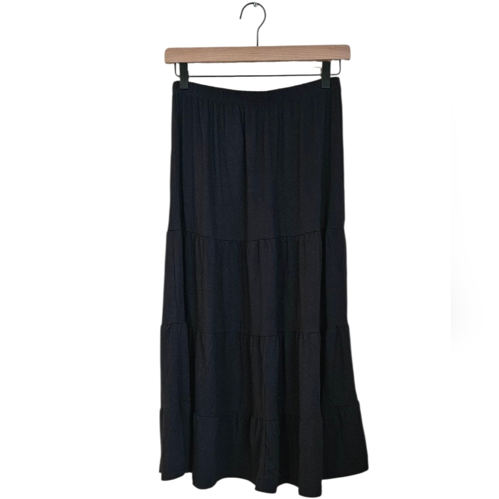 NWT Philosophy Navy A-Line Pull-On Tiered Skirt SZ S